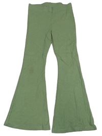 Khaki žebrované flare kalhoty M&S