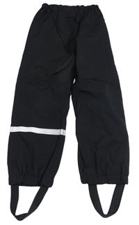 Černé šusťákové nepromokavé kalhoty s reflexním pruhem H&M