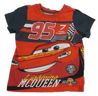 Červeno-tmavošedé tričko s Cars Disney