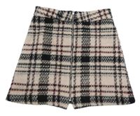 Světlerůžovo-černá kostkovaná vlněná sukně River Island 