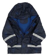 Tmavomodrá nepromokavá jarní bunda s kapucí Kids