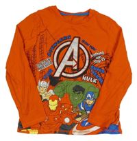 Cihlově červené triko s Avengers George 