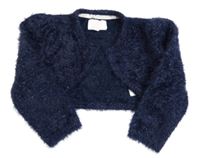 Tmavomodré chlupaté třpytivé bolerko Rocha John Rocha