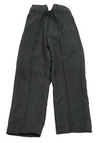 Tmavošedé společenské kalhoty s puky Trutex