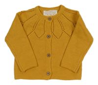 Okrový propínací svetr s dirkovaným vzorem F&F