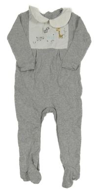 Šedo-bílý ovral se zvířátky 