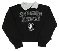 Černá crop mikina Wednesday s límečkem Primark