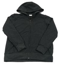 Tmavošedá propínací mikina s kapucí Defacto