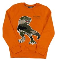Oranžová mikina s dinosaurem C&A