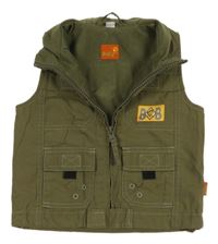 Khaki plátěná jarní vesta s bobrem Smily