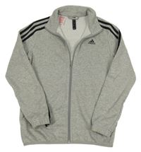 Šedá melírovaná propínací mikina s logem Adidas