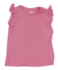 Růžové tričko s volánky F&F