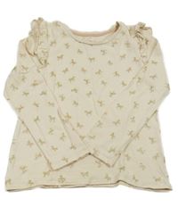 Smetanové triko s koníky a volánky C&A