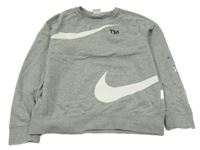 Šedá melírovaná sportovní mikina s logem Nike