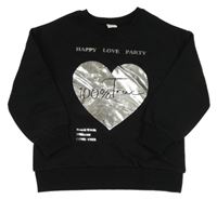 Černá mikina se srdíčkem Piazaitalia