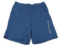 Tmavomodré bavlněné kraťasy s nápisem Alive 