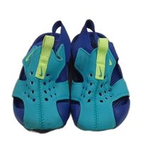 Azurovo-tmavomodré koženkovo/gumové sandály Nike vel. 21