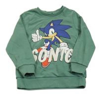 Zelená mikina se Sonicem 