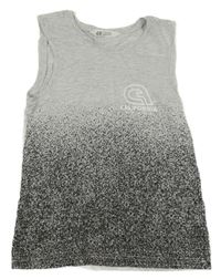 Šedo-černé tílko s nápisem H&M