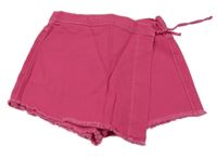 Fuchsiová riflová skort sukně Shein 