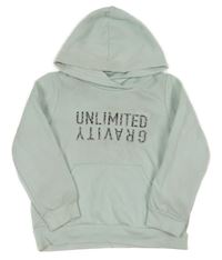 Světlezelená mikina s 3D nápisem a kapucí Decathlon