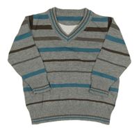 Šedý svetr s proužky Matalan