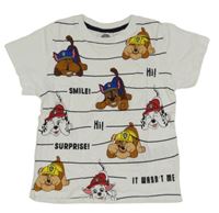 Bílo-černé pruhované tričko s Paw Patrol Nickelodeon