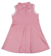 Světlerůžové polo šaty se srdíčkem Shein 