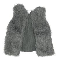 Šedá kožešinovo/pletená vesta Primark