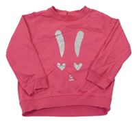 Růžová oversize mikina se zajíčkem Bluekids
