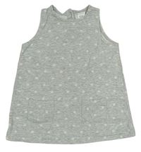 Světlešedé melírované puntíkaté teplákové šaty H&M