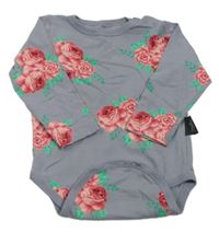 Šedomodré body s růžemi moinoi