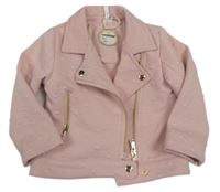 Světlerůžový vzorovaný zateplený křivák se srdíčky a límečkem ORCHESTRA