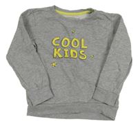 Šedá melírovaná mikina s nápisy a hvězdičkami impidimpi