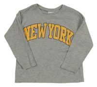 Šedé melírované žebrované oversize mikinotriko s nápisem ZARA