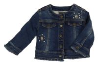 Tmavomodrá tepláková riflová bunda s pecičkami mayoral