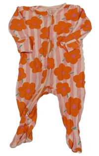 Pudrovo-růžový pruhovaný overal s vlčími máky Next