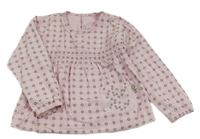 Světlerůžová vzorovaná plátěná tunika 