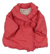 Jahodová šusťáková přechodová bunda s mašlí Debenhams