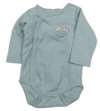 Světlemodré zavinovací body s dinosaury HELLO BABY