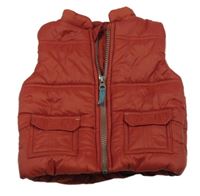 Rezavá prošívaná šusťáková zateplená vesta Nutmeg