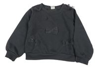 Tmavošedá mikina s mašlemi 