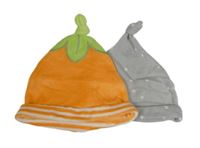 2x - Čepice - Oranžovo/zelená sametová Originals, šedá s hvězdičkami George 