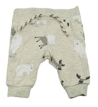 Světlešedé melírované tepláky se zvířátky PRIMARK