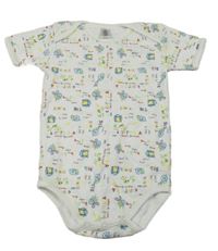 Bílé body se včelkami a šnečky a žabičkami a nápisy