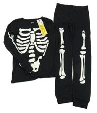 Nové - černé pyžamo s kostmi PLACE