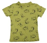 Khaki tričko s dinosaury OVS