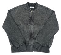 Černá šisovaná propínací oversize crop mikina PRIMARK