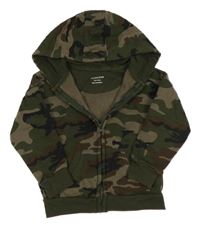 Army-khaki propínací mikina s kapucí PRIMARK