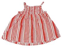 Červeno-bílé pruhované žabičkové šaty F&F